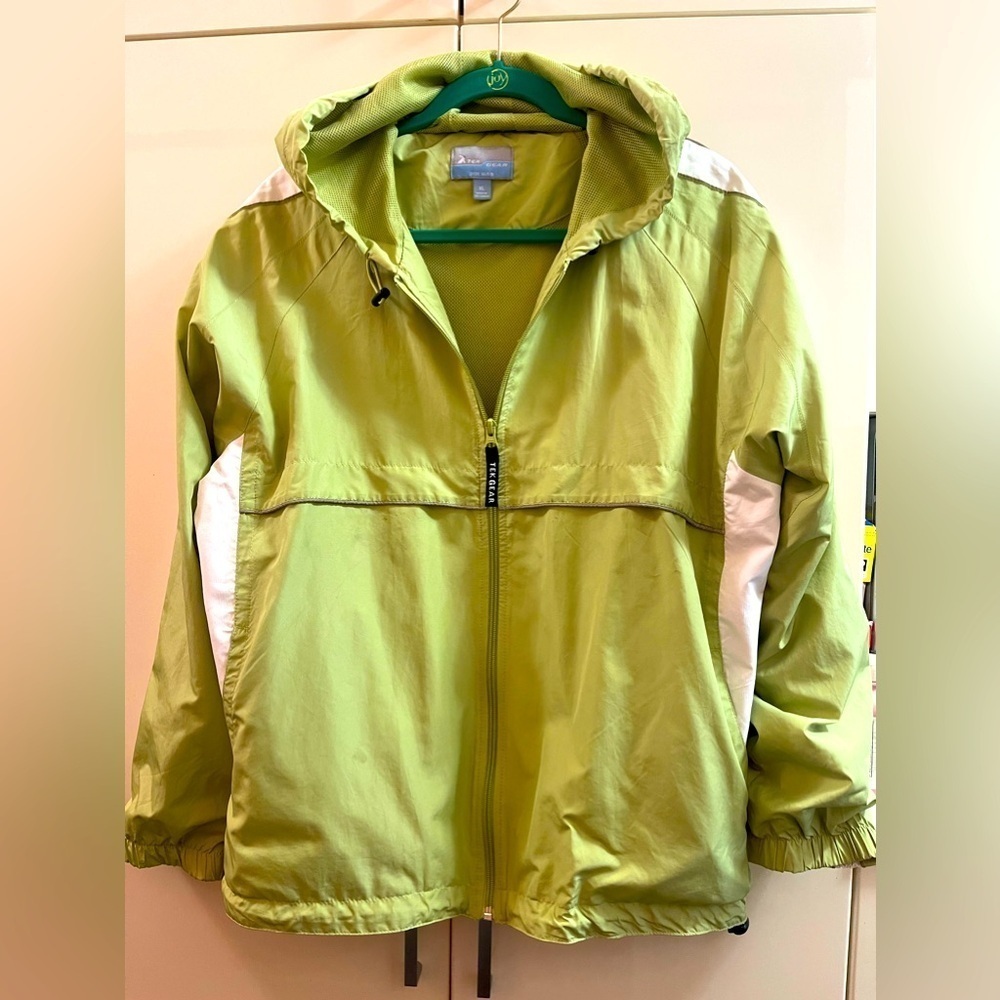 Tek Gear Green Windbreaker Lined  Hoodie Pockets Jacket Mens/women’s Sz XL